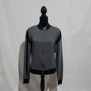 Guess jacket coat quilted black grey preppy sporty size small spring fall